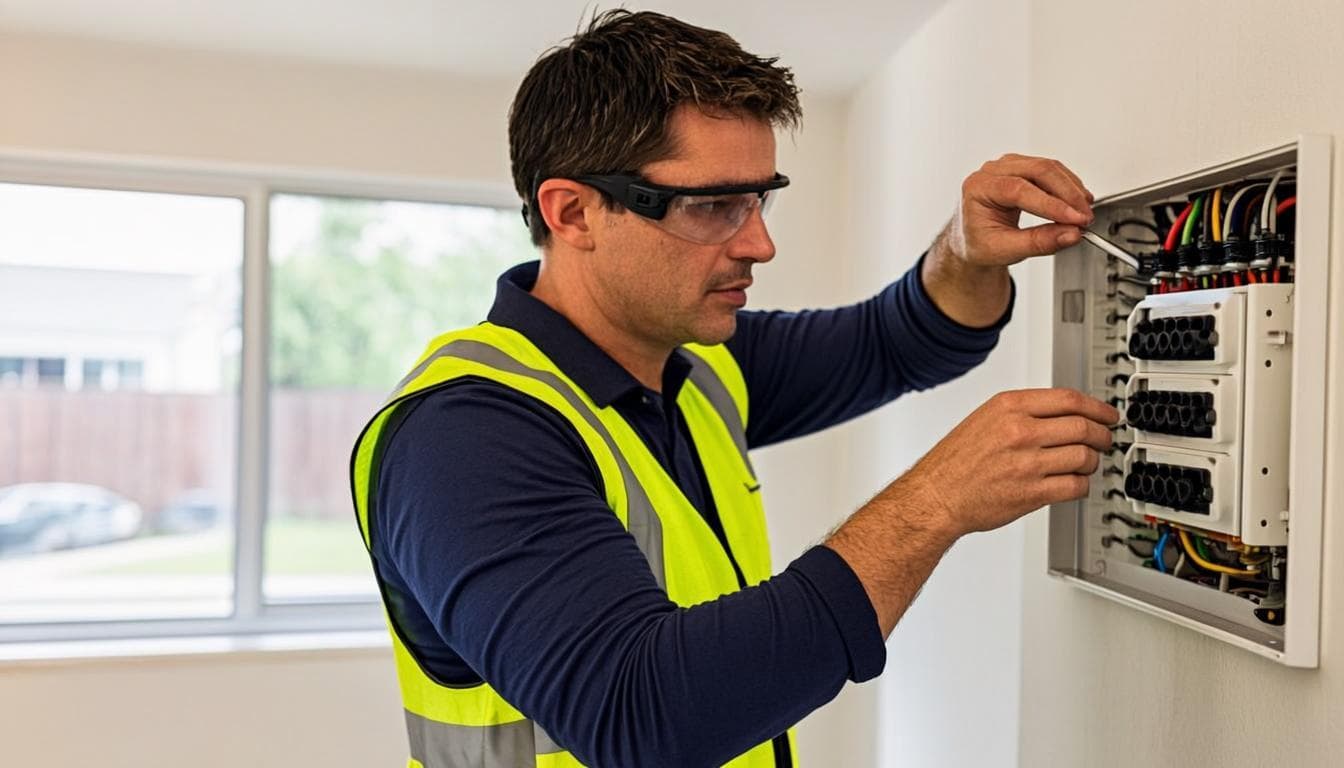 Volt Electrical — licensed electrician at work on a residential switchboard in Sydney