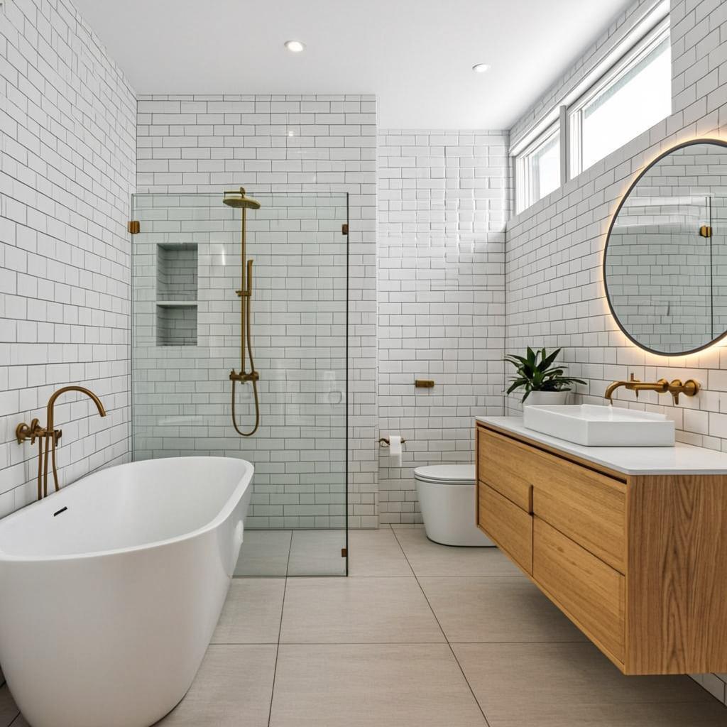 Modern bathroom plumbing work